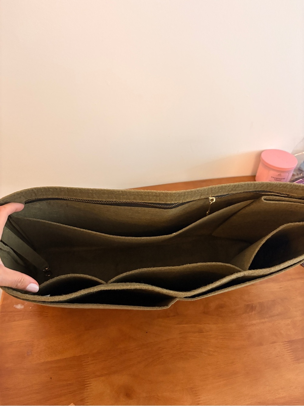Curves Two Tone Knit Tote (Olive/Lime) (with custom bag insert) - Picture 8 of 10